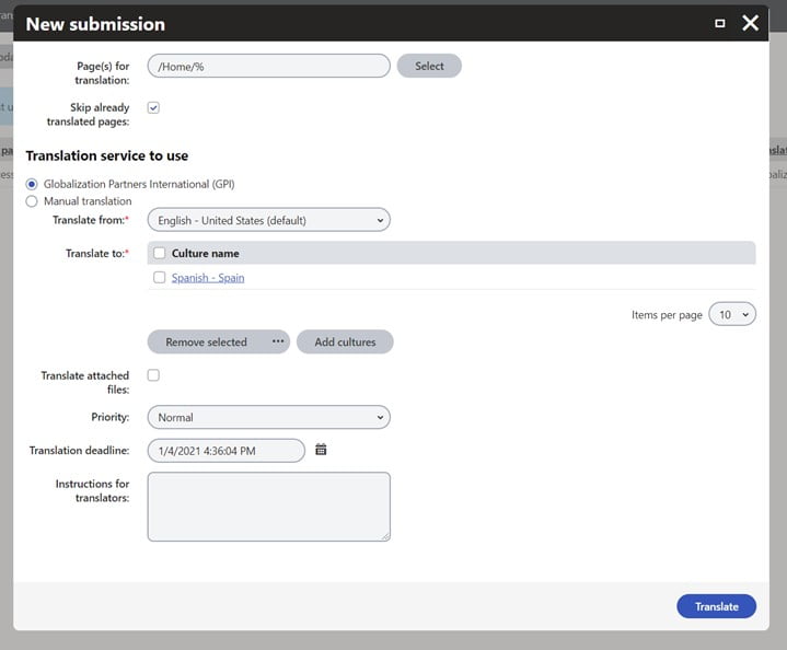 New Submission Xperience Localization